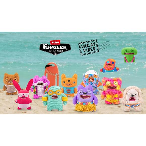 ZURU Vacay Vibes Greedy Grinner Plush Purple Ugly Monster Collectible Toy - Picture 7 of 8